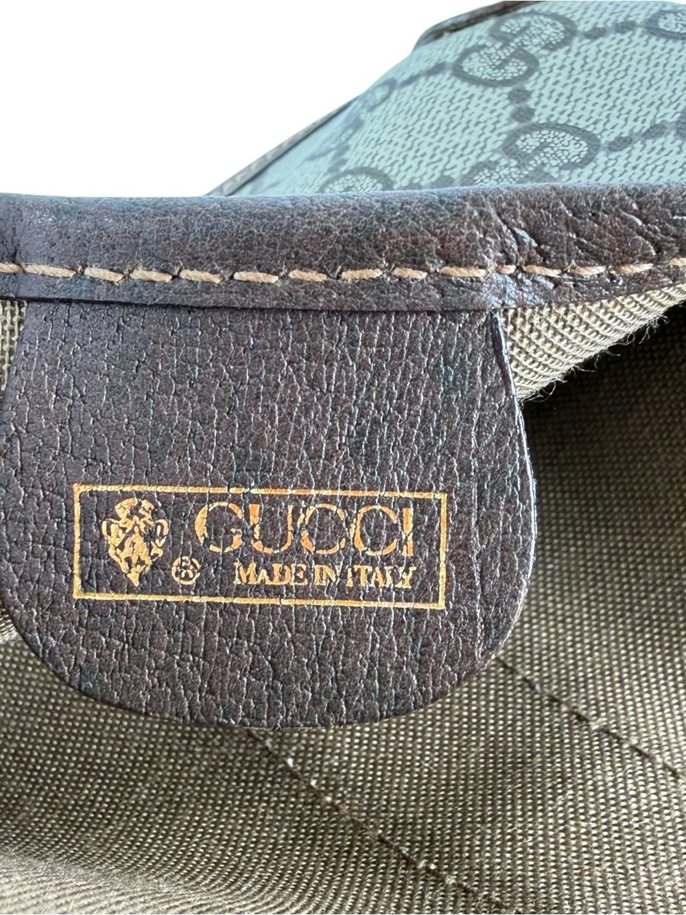GUCCI Sherry Line Brown GG Canvas and Leather Trim Mini Clutch Pouch Coin Purse - Picture 14 of 17
